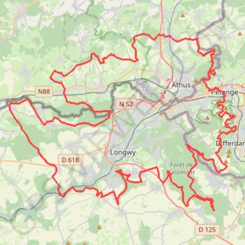 Itinéraire GR570 Le Sentier des Trois Frontières, distance, dénivelé, altitude, carte, profil, trace GPS