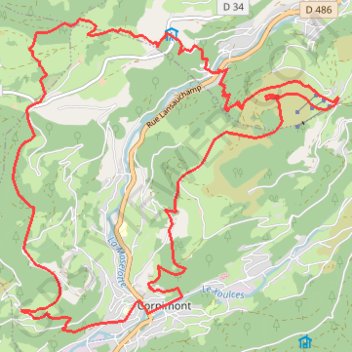 Itinéraire Col du Brabant, Cornimont, Croix des Moinats, Pierre des Quatre-Communes, distance, dénivelé, altitude, carte, profil, trace GPS