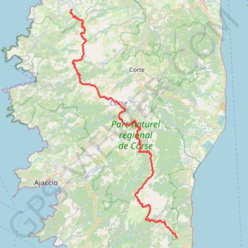 Itinéraire gr20, distance, dénivelé, altitude, carte, profil, trace GPS