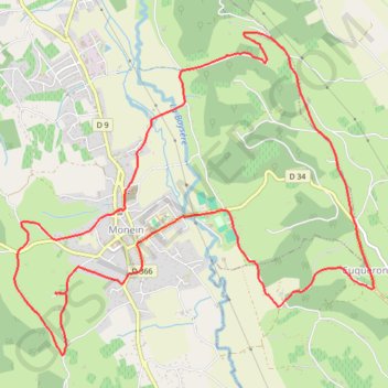 Itinéraire MONEIN - Boucle sur les hauteurs des coteaux, distance, dénivelé, altitude, carte, profil, trace GPS