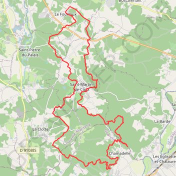 Itinéraire 47 km vers le Sud, distance, dénivelé, altitude, carte, profil, trace GPS