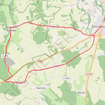 Itinéraire Autour de la Voie Verte - Saints - Geosmes, distance, dénivelé, altitude, carte, profil, trace GPS