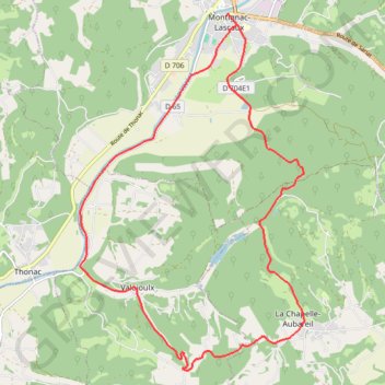 Itinéraire Autour de Lascaux - Montignac, distance, dénivelé, altitude, carte, profil, trace GPS