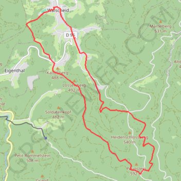Itinéraire Circuit des Crètes - Walscheid, distance, dénivelé, altitude, carte, profil, trace GPS