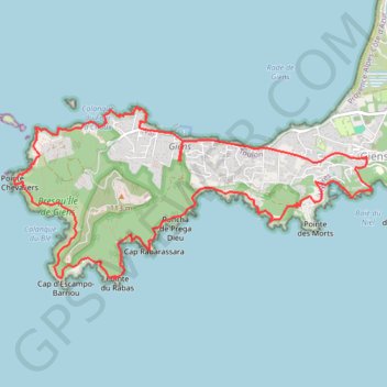 Itinéraire Presqu'ile de giens, distance, dénivelé, altitude, carte, profil, trace GPS
