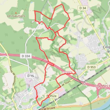 Itinéraire Rando des Troglogytes à Langeais (37) Circuit pédestre, distance, dénivelé, altitude, carte, profil, trace GPS