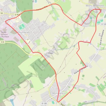 Itinéraire 59-320, distance, dénivelé, altitude, carte, profil, trace GPS