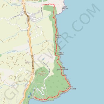 Itinéraire Sentier litoral de Sainte Rose - Anse des Cascades, distance, dénivelé, altitude, carte, profil, trace GPS