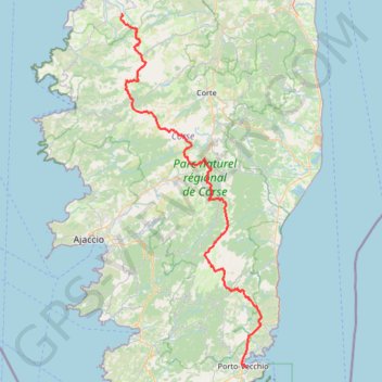 Itinéraire GR20, distance, dénivelé, altitude, carte, profil, trace GPS