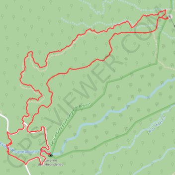 Itinéraire RandoPitons.re #1722 - De la Grotte des Hirondelles au téléphérique de Takamaka, distance, dénivelé, altitude, carte, profil, trace GPS