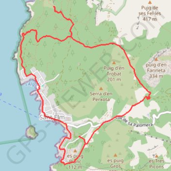 Itinéraire Vista de Sa Dragonera – Vista de Sa Dragonera boucle au départ de Montport, distance, dénivelé, altitude, carte, profil, trace GPS