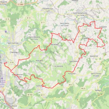 Itinéraire Par Monts et par Veauche - Veauche, distance, dénivelé, altitude, carte, profil, trace GPS
