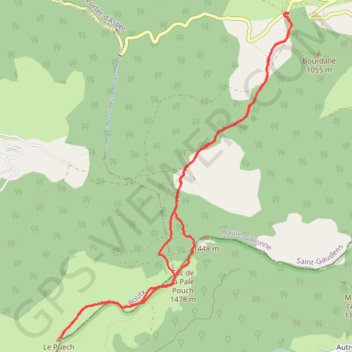 Itinéraire Le Puech, distance, dénivelé, altitude, carte, profil, trace GPS