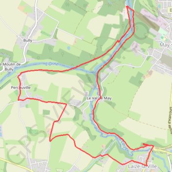 Itinéraire Laize-la-Ville - Percouville, distance, dénivelé, altitude, carte, profil, trace GPS