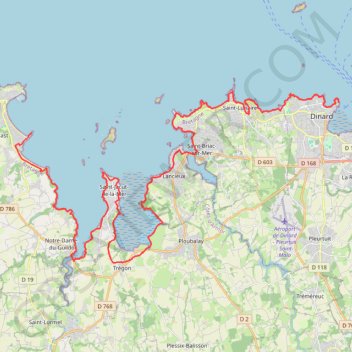 Itinéraire Dinard - Saint-Cast, distance, dénivelé, altitude, carte, profil, trace GPS