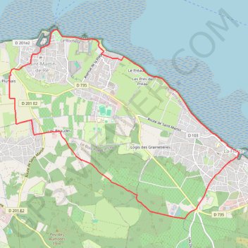 Itinéraire Saint-Martin-de-Ré à La Flotte, distance, dénivelé, altitude, carte, profil, trace GPS