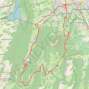 Itinéraire Col du Granier - Chambéry, distance, dénivelé, altitude, carte, profil, trace GPS