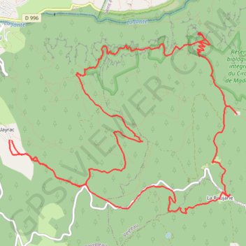 Itinéraire Gorges de la Jonte - Alayrac, distance, dénivelé, altitude, carte, profil, trace GPS