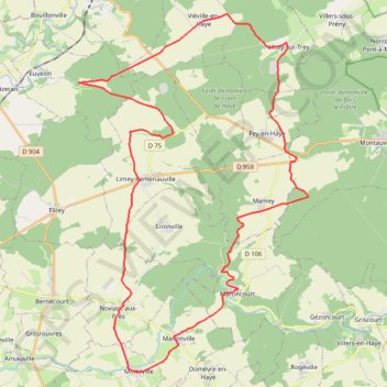 Itinéraire Les villages du Saillant de Saint-Mihiel, aux portes de Pont-à-Mousson, distance, dénivelé, altitude, carte, profil, trace GPS