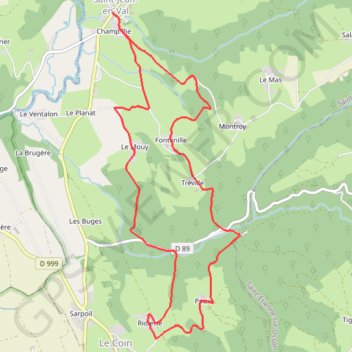 Itinéraire St_Jean_Val_Hameaux, distance, dénivelé, altitude, carte, profil, trace GPS