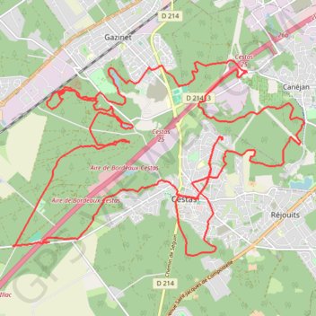 Itinéraire Rando de Cestas, distance, dénivelé, altitude, carte, profil, trace GPS