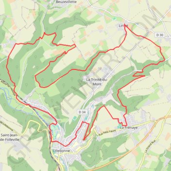 Itinéraire Trois vallées et trois monts - La Frenaye, distance, dénivelé, altitude, carte, profil, trace GPS