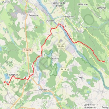 Itinéraire Courtenay - Lhuis, distance, dénivelé, altitude, carte, profil, trace GPS