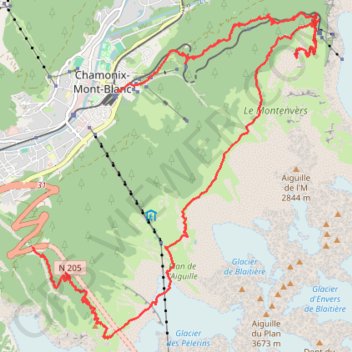 Itinéraire Les Glaciers - Balcon Nord, distance, dénivelé, altitude, carte, profil, trace GPS