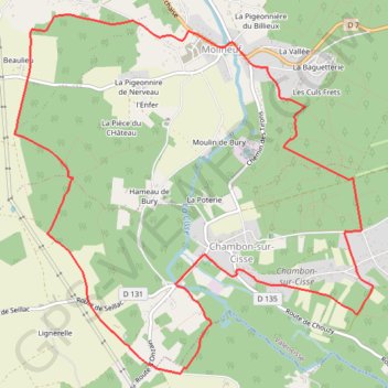 Itinéraire Circuit de Molineuf, distance, dénivelé, altitude, carte, profil, trace GPS