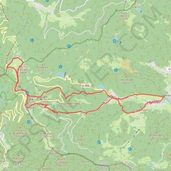 Itinéraire Ballon d'Alsace depuis Oberbruck, distance, dénivelé, altitude, carte, profil, trace GPS