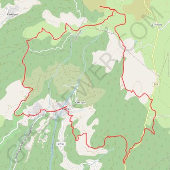 Itinéraire Les Salces - Courcol - Tedenat - Col du Vent, distance, dénivelé, altitude, carte, profil, trace GPS