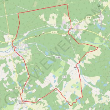 Itinéraire Au pays de Raboliot - Bracieux, distance, dénivelé, altitude, carte, profil, trace GPS