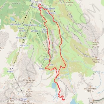 Itinéraire Le lac d'Anglas en circuit - Gourette, distance, dénivelé, altitude, carte, profil, trace GPS