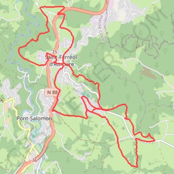 Itinéraire Saint Ferreol, distance, dénivelé, altitude, carte, profil, trace GPS