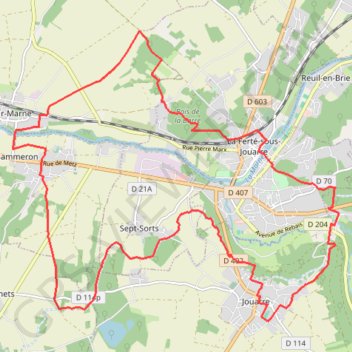 Itinéraire Jouarre Ussy, distance, dénivelé, altitude, carte, profil, trace GPS