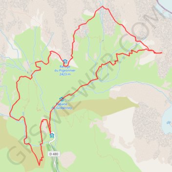 Itinéraire Giobernay, distance, dénivelé, altitude, carte, profil, trace GPS