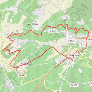 Itinéraire Circuit 8 - Les Balcons du Sancerrois, distance, dénivelé, altitude, carte, profil, trace GPS