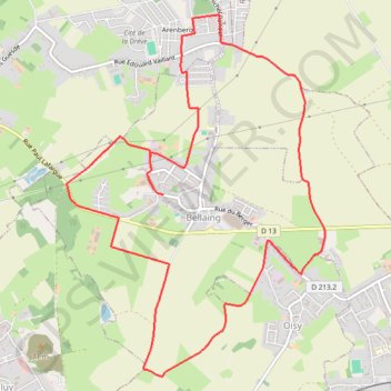 Itinéraire Circuit de la Folle Emprise - Bellaing, distance, dénivelé, altitude, carte, profil, trace GPS