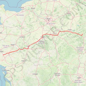 Itinéraire Montaigu-Vendée à Chaumont, distance, dénivelé, altitude, carte, profil, trace GPS