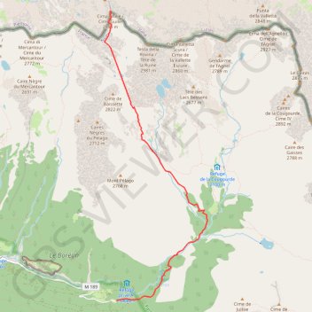 Itinéraire Cime Guilié, distance, dénivelé, altitude, carte, profil, trace GPS