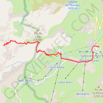 Itinéraire La Montagnette par le Col de Lary au départ de Gèdre (Gavarnie), distance, dénivelé, altitude, carte, profil, trace GPS