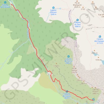 Itinéraire J3 estagnous, distance, dénivelé, altitude, carte, profil, trace GPS