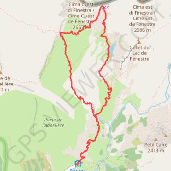 Itinéraire Circuit de Fenestre, distance, dénivelé, altitude, carte, profil, trace GPS