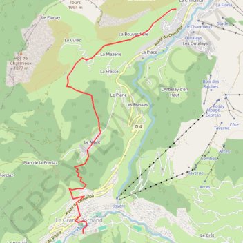 Itinéraire Du Vieux Chinaillon au Grand-Bornand en raquette, distance, dénivelé, altitude, carte, profil, trace GPS