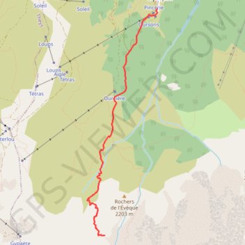 Itinéraire Pic des Cabottes et Col de l'évêque, distance, dénivelé, altitude, carte, profil, trace GPS