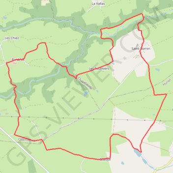 Itinéraire Saint-Sornin, vallée de la Meuzelle, distance, dénivelé, altitude, carte, profil, trace GPS