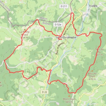 Itinéraire Circuit de Saint-Christophe-la-Montagne, distance, dénivelé, altitude, carte, profil, trace GPS