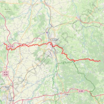 Itinéraire GR 463 : De Ébreuil au Rez-de-l'Aile (Allier), distance, dénivelé, altitude, carte, profil, trace GPS