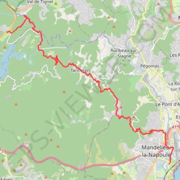 Itinéraire Peymeinade - Mandelieu par Bigreen, distance, dénivelé, altitude, carte, profil, trace GPS
