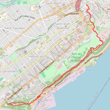 ItinĂ©raire Trail urbain avec remparts en cadeau đ, distance, dĂ©nivelĂ©, altitude, carte, profil, trace GPS